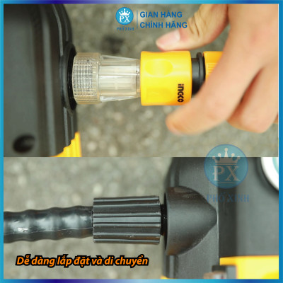 Máy xịt rửa xe INGCO HPWR15028 1500W dây đồng, motor từ không chổi than