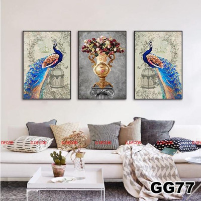 Tranh treo tường canvas 3 bức phong cách Bắc Âu 72, tranh biển trang trí phòng khách, phòng ngủ, phòng ăn, spa, store