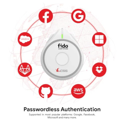 Khóa bảo mật VinCSS FiDO2® Fingerprint (NFC/Bluetooth/USB-C) - Multi Factor authentication (MFA) - Security Key and passkey - Chuẩn FIDO2 - Bảo vệ tài khoản online -  Hàng chính hãng