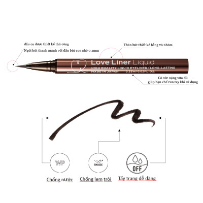 Bút Kẻ Viền Mắt Nhật Bản Không Lem Trôi Love Liner Liquid