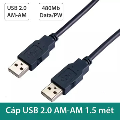 Dây Cáp USB 2 Đầu Dương 1.5m có cục chống nhiễu - Hàng Nhập Khẩu