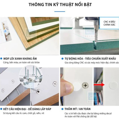 Kệ Gỗ Treo Tường Giấu Chân Khổ A4 Juno Sofa CTKT223 KT 120x100x22 cm