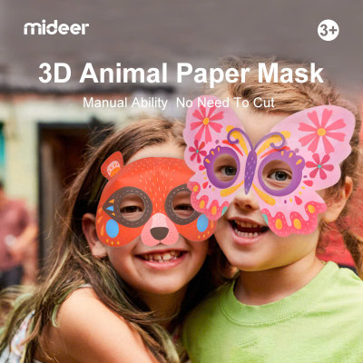 Đồ Chơi Gấp Giấy Thủ Công Mideer Paper Masks – Mặt Nạ Động Vật
