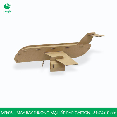MFK06I - Máy bay thương mại carton - 31x24x10cm - Đồ chơi lắp ráp mô hình từ bìa carton cứng cao cấp