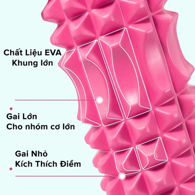 Con Lăn Foam Roller Massage Có Gai, Ống Lăn Giãn Cơ Bắp (Kích thước 33 x 14 cm) - Inbox Shop lựa màu