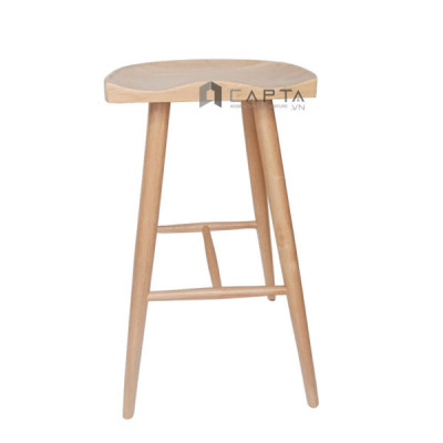 Ghế quầy bar gỗ không lưng tựa cao 75 cm chân cố định Ghế studio chụp ảnh đẹp CB Nemo-75W tại HCM
