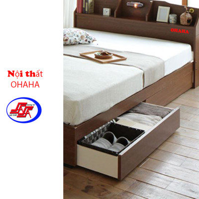 Giường ngủ cao cấp HMR Lõi xanh chống ẩm OHAHA 003- Brown Bed