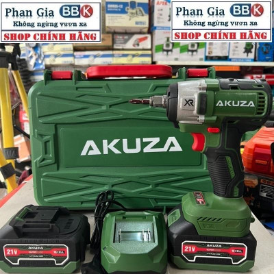 Máy Siết Bulong Pin AKUZA B350Pro Lực Siết 350N/m 21V - 2 Pin 10 Cell không chổi than - Bảo hành chính hãƞg