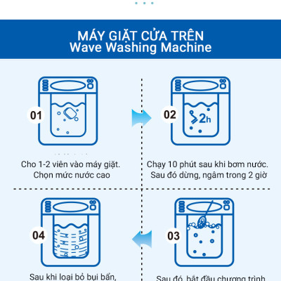 Viên Tẩy Lồng Máy Giặt Set 12 viên/ hộp - Vệ Sinh Máy Giặt , Diệt Sạch Vi Khuẩn, Vệ Sinh Lồng Máy Giặt Và Khử Mùi Hiệu Quả