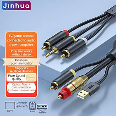 SOAIY Cáp Chuyển Âm Thanh Quang SPDIF, Đồng Trục Coxial Ra AV, AUX 3.5mm, Digital To Analog JH-Z239E Dài 1.5m - Hàng Nhập Khẩu
