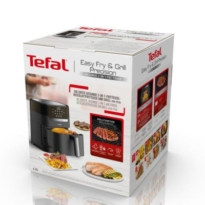 Nồi chiên, nướng không dầu điện tử Tefal 2 trong 1 EY505815, Dung tích lòng nồi 4.56L / sử dụng 4.2L /1.2kg- Hàng chính hãng