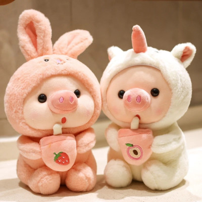 Đồ chơi thú bông heo đội nón trắng 28cm Value toys
