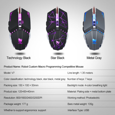 Chuột Gaming T-Wolf V7 Led USB - Hàng Chính Hãng