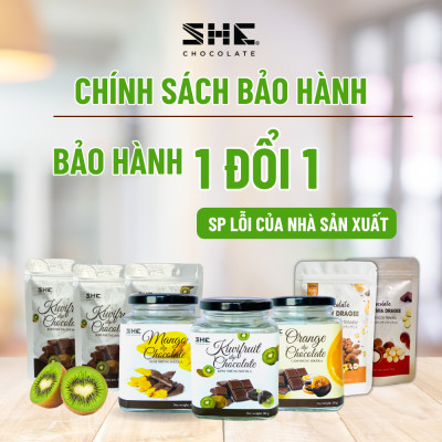 Xoài nhúng socola - Hũ thủy tinh 120g - SHE Chocolate - Bổ sung năng lượng, đa dạng vị giác. Quà tặng sức khỏe, quà tặng người thân, dịp lễ, thích hợp ăn vặt