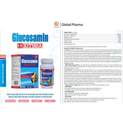Viên uống glucosamin extra Dược Phẩm An Châu tăng cường bảo vệ và tái tạo sụn khớp hộp 60 viên