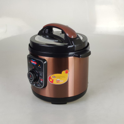 Nồi áp suất điện Ladomax HA-7860 Dung tích 6L kèm khay hấp, công suất 1000W, Màu Inox-Hàng chính hãng