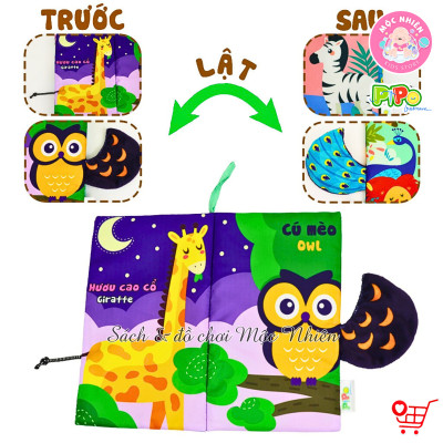 Đồ Chơi Giáo Dục Sớm Sách Vải Tương Tác Song Ngữ - Đoán Đuôi Con Vật - Pipo Vietnam