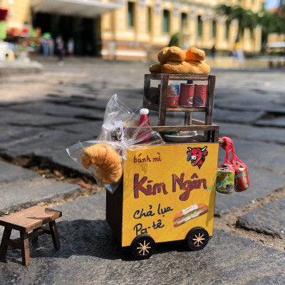 MÔ HÌNH TỰ LẮP RÁP DIY SÀI GÒN XƯA - XE BÁNH MÌ - HR04