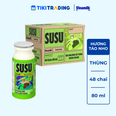 Thùng 48 Chai x 80ml Sữa Chua Uống Vinamilk Susu Hương Táo Nho
