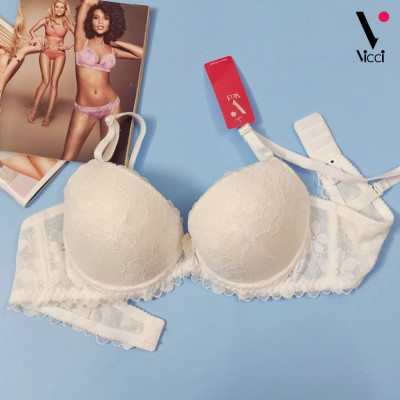 [BST mới] Áo lót ren nữ nâng ngực đệm mút dày 3cm Vicci AV.02 cúp xéo có gọng siêu nâng ngực, dây vai có thể tháo rời, chất liệu ren dệt mềm mịn, họa tiết hoa tinh tế