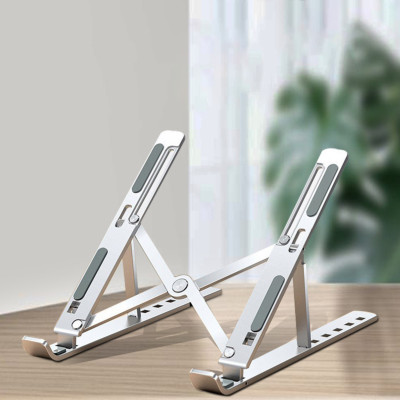 Kệ giá đỡ nhôm dành cho máy tính laptop macbook ipad 7 nấc điều chỉnh độ cao gấp gọn - Hàng chính hãng