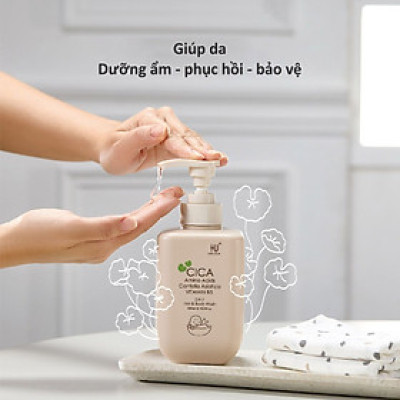 SỮA TẮM VÀ GỘI DỊU NHẸ CHO BÉ TỪ SƠ SINH CHIẾT XUẤT TỪ RAU MÁ KU-PLUS KU1151 - 500ML