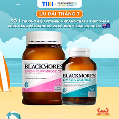 Combo Tinh Dầu Hoa Anh Thảo Hỗ Trợ Cân Bằng Nội Tiết Tố Blackmores Evening Primrose Oil Lọ 190 Viên và Viên Uống Dầu Cá Bổ Sung Omega Hỗ Trợ Cho Tim, Mắt và Da Blackmores Double Omega High Strength Lọ 90 Viên