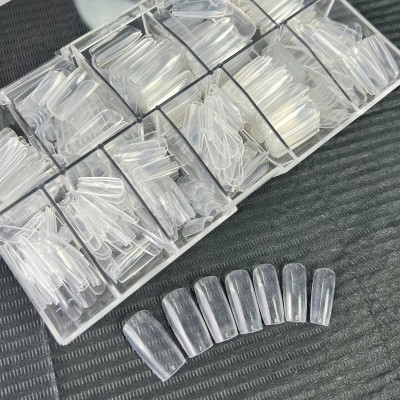 Hộp 500 Móng Úp Tay HSM Vuông Trong Trơn (Không Nhám) Đủ Size Từ 0-9 Chuyên Dùng Nối Móng Làm Nail Mỏng Dẻo
