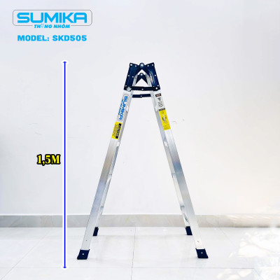 Thang nhôm xếp chữ A SUMIKA SKD505 - Chữ A cao 1.5m, chữ I cao 3.0m, tải trọng 150kg