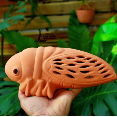 Decor Gốm Đất Nung Trang Trí Hình CON VE (Cicada Terracotta decoration) size 25x15cm