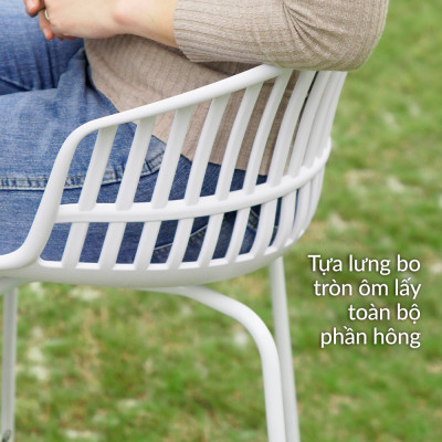 Ghế bar Mặt Nhựa Thoáng Chân Sắt Abella