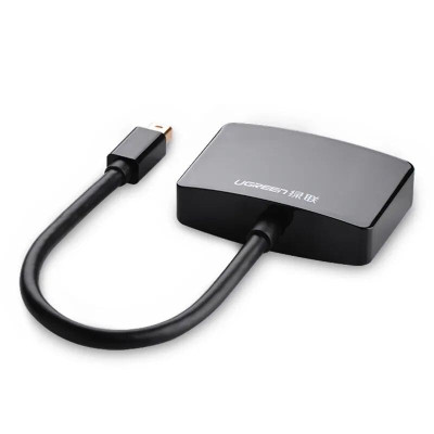 Ugreen UG10439MD108TK Màu Đen Bộ chuyển đổi Mini DP sang HDMI + VGA hỗ trợ phân giải 1080P - HÀNG CHÍNH HÃNG