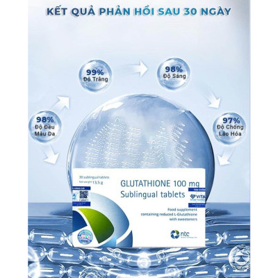 Viên ngậm trắng da Glutathione 100mg Sublingual Tablets