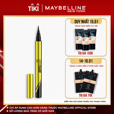 Bút Kẻ Mắt Nước Siêu Sắc Mảnh Không Lem Không Trôi Maybelline New York HyperSharp Liner Đen 0.5g