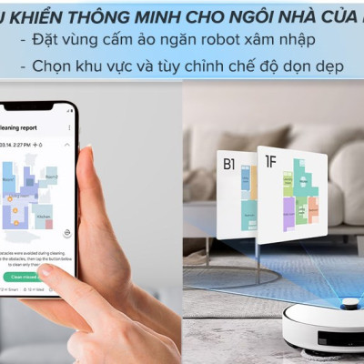 Robot hút bụi lau nhà Samsung VR7MD96514G/SV - Hàng Chính Hãng