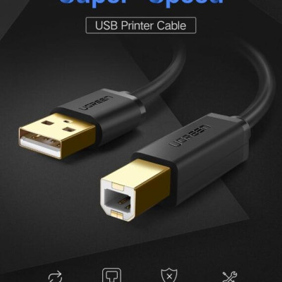 Ugreen UG20846US135TK 1M màu Đen Cáp USB 2.0 sang USB B máy in đầu mạ vàng - HÀNG CHÍNH HÃNG