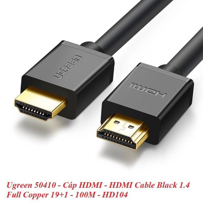 Ugreen UG50410HD104TK 100M màu Đen Cáp tín hiệu HDMI chuẩn 1.2 hỗ trợ phân giải 1080 - HÀNG CHÍNH HÃNG