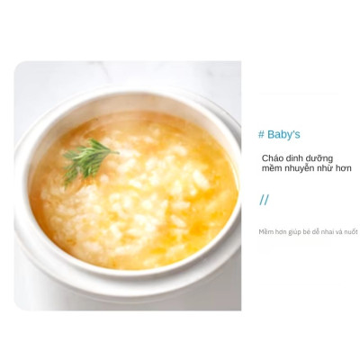 Nồi nấu chậm lòng sứ 3L Mishio MK397 kèm xửng hấp và 4 thố sứ tiện lợi không lo cháy khét hay bong tróc chống dính - Hàng chính hãng