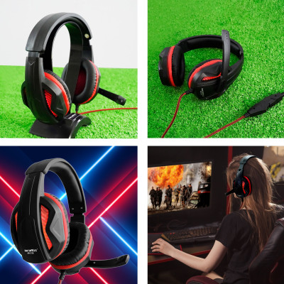 Tai nghe gaming chụp tai 2 chân cắm 3.5mm SOUNDMAX AH314 - Hàng chính hãng