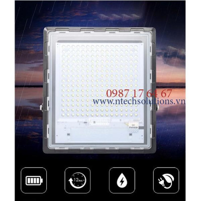 Đèn Pha Chống Lóa Cao Cấp Năng Lượng Mặt Trời mã JD-7200 Công Suất 200W - Khung Nhôm nguyên khối