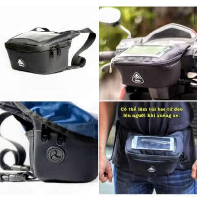 TÚI TREO ĐẦU XE MÁY NHIỀU NGĂN ĐỰNG PHỤ KIỆN VÀ ĐIỆN THOAI THUẬN TIỆN