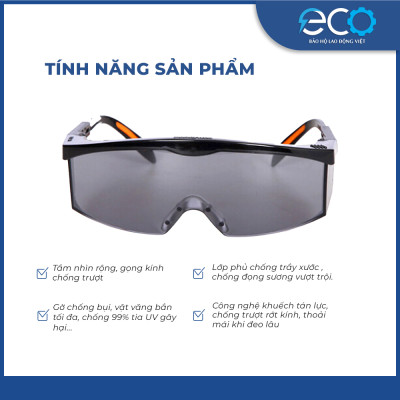 Combo Mặt nạ chống bụi Koken 1010A (Nhật Bản) và Kính bảo hộ chống bụi, chống tia UV Sperian S200A Mỹ