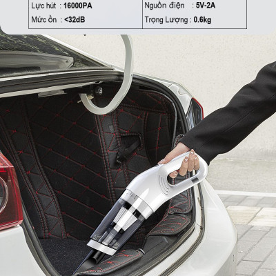 Máy Hút Bụi Cầm Tay Không Dây VinBuy Lực Hút Mạnh Mẽ 16000PA Chức Năng Hút Bụi Khô Và Ướt - Máy Hút Bụi Ô Tô, Máy Hút Bụi Gia Đình - Hàng Chính Hãng