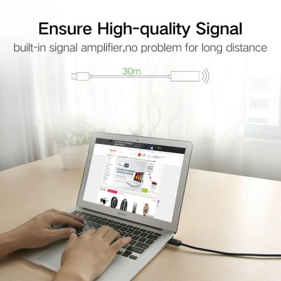 Ugreen UG10321US121TK 10M màu Đen Cáp tín hiệu nối dài USB 2.0 có chip khuếch đại cao cấp - HÀNG CHÍNH HÃNG