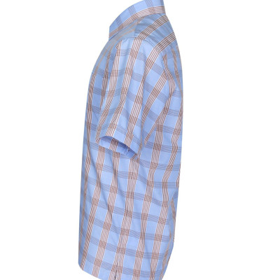 Áo sơ mi nam KHATOCO ngắn tay kẻ caro A1MN438T2-CNCR060-2408-N