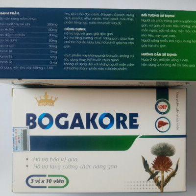 Viên uống bổ gan Bogakore  Kingphar, hộp 30v