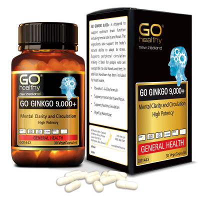 GO Ginkgo 9000+ 30 viên- Viên uống bổ não nhập khẩu chính hãng GO Healthy New Zealand