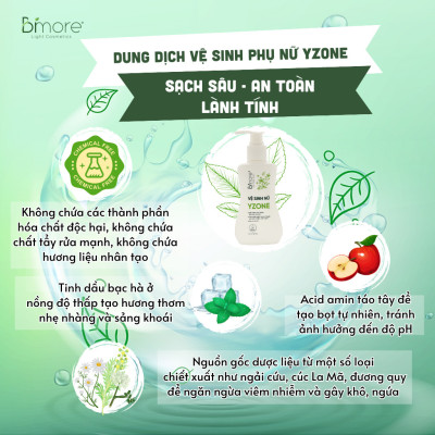 Vệ Sinh Nữ Y Zone Bimore Cân Bằng Ph , Ngăn Ngừa Mùi Hôi Và Tránh Viêm Nhiễm 100ml