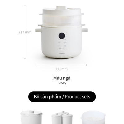 Nồi nấu chậm đa năng Locknlock EJP164IVY - Multi function slow cooker 220V, 50Hz, 350W - Dung tích 2.5L - Hàng chính hãng