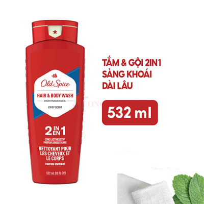 Sữa tắm dầu gội Old Spice Hair Body Wash High Endurance (532ml) - Hàng chính hãng